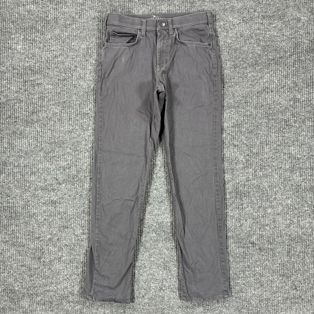 Marc Anthony Flex+ Slim Straight Pants Mens 29x30 Gray Stretch 5 Pocket Casual
